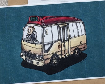 When Chris Patten on a Hong Kong Minibus - digital art print