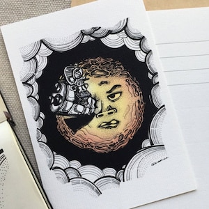 Envolez-vous vers la lune - impression d'art numérique