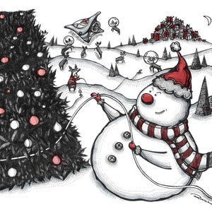 Weihnachtstrilogie - Auf dem Weg ins Winterwunderland - Erhältlich als Postkarte, Grußkarte & Original Kunstdruck