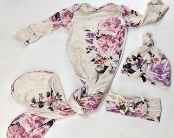newborn gown tie bottom