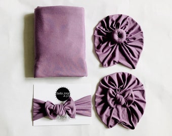 purple swaddle set