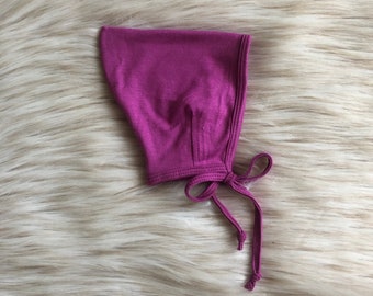 Bright Orchid Baby Pixie Bonnet: Pointed Boho Hat (0-3 Months)