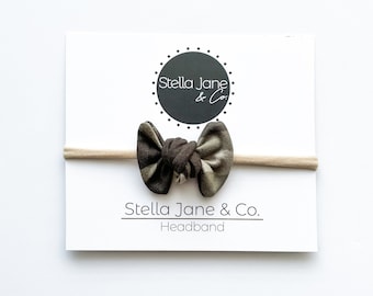 Baby Camo Bow Headband: Aidan Jersey Knot, Nylon Band