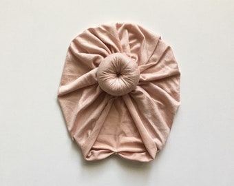 Hazelnut Baby Turban Knot Hat: Soft Newborn Headwrap