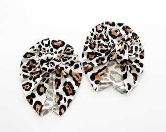 Leopard Print Baby Turban: Handmade Knot Hat