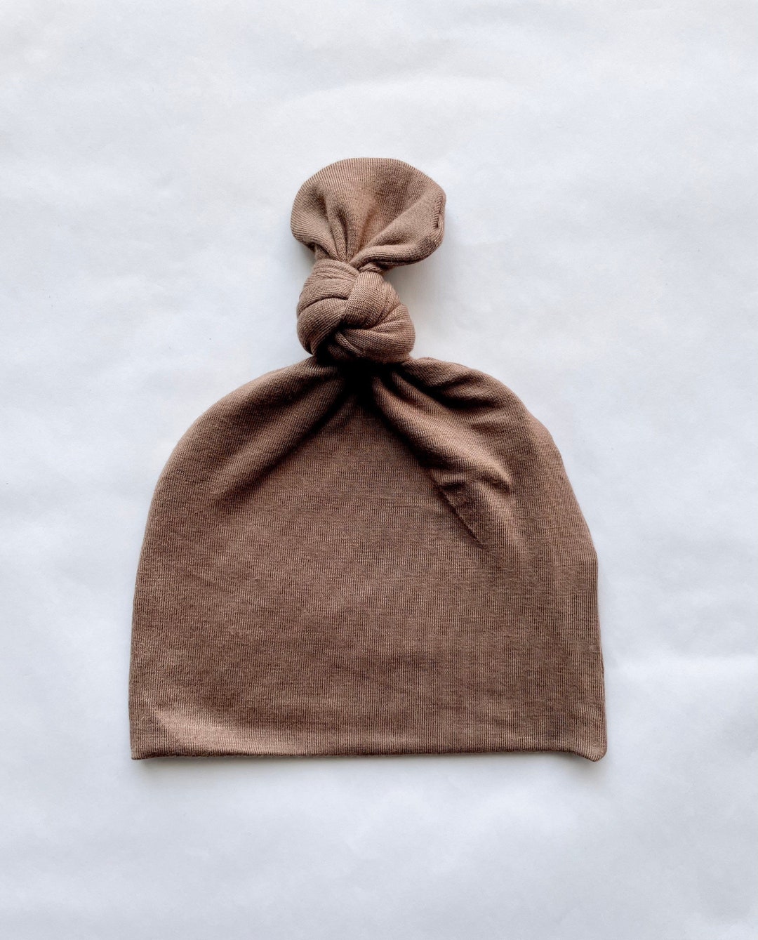 Baby Top Knot Hat in Asher Brown Top Knot Hat Baby Gift Baby Etsy