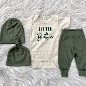 Baby legging, Baby Pant, “Max” Rib Sage Green, Little Brother Shirt, Boy Pant set, Baby Gift, Take Home Outfit, Baby slouchy ,Gender Neutral