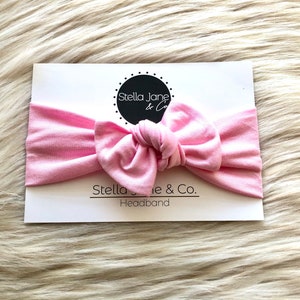 Knot Headband in Bubblegum Pink, jersey knit headband, blush headband, baby girl gift