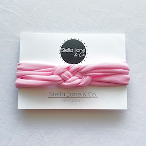 Baby Sailor knot headband in Bubblegum  Pink, jersey knit headband, infant headband, baby girl gift, knot headwrap, knot Headband