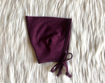 Wine Baby Bonnet, Pointed Pixie Hat, Newborn Size