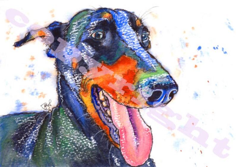 BORDER TERRIER Dog PRINT from an ORIGINAL WATERCOLOUR Painting Art by Josie P