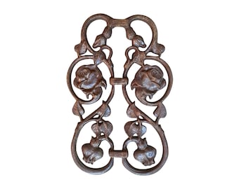 Decorative French Floral Iron Garden Gate Fragment