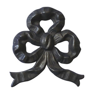 Small Decorative Antique French Metal Bow and Ribbon Fragment Applique