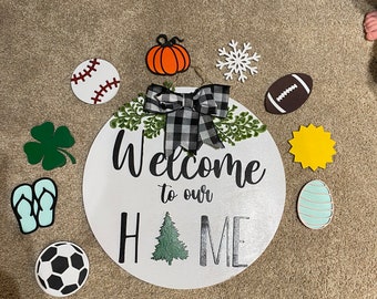 Interchangeable welcome sign