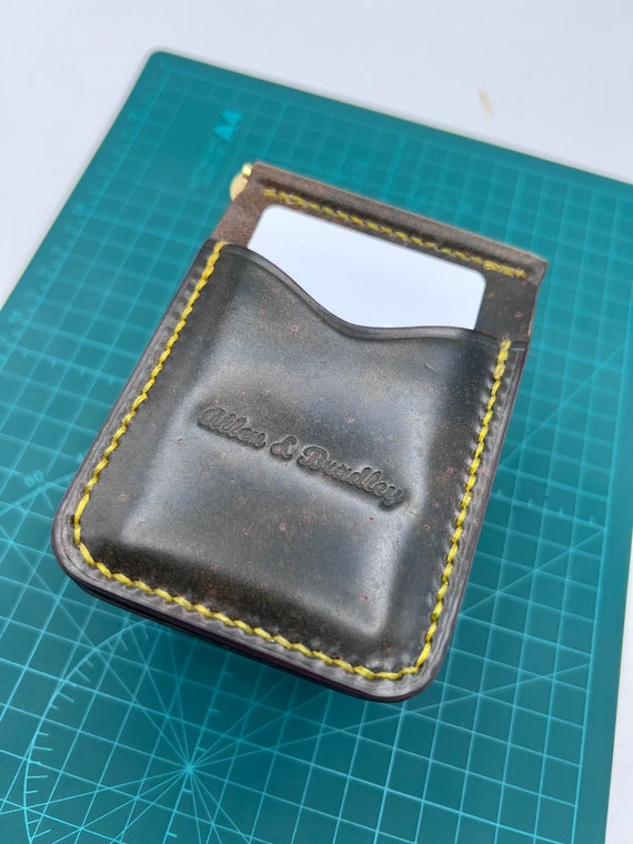 新品　フルコードバン　コンパクトウォレット　シェルコードバン　グリーンマーブル 完成品 Horweenシェルコードバングリーン×マーブルブラック 二つ折り