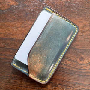 Monedero minimalista para tarjetas Shell Cordovan