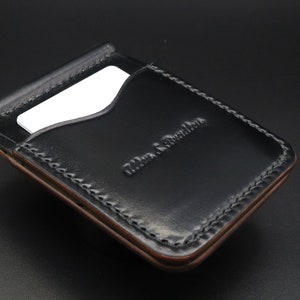 Shell Cordovan money clip, money clip, small money clip, minimalist wallet, black minimalist wallet, Shell Cordovan wallet, minmalist