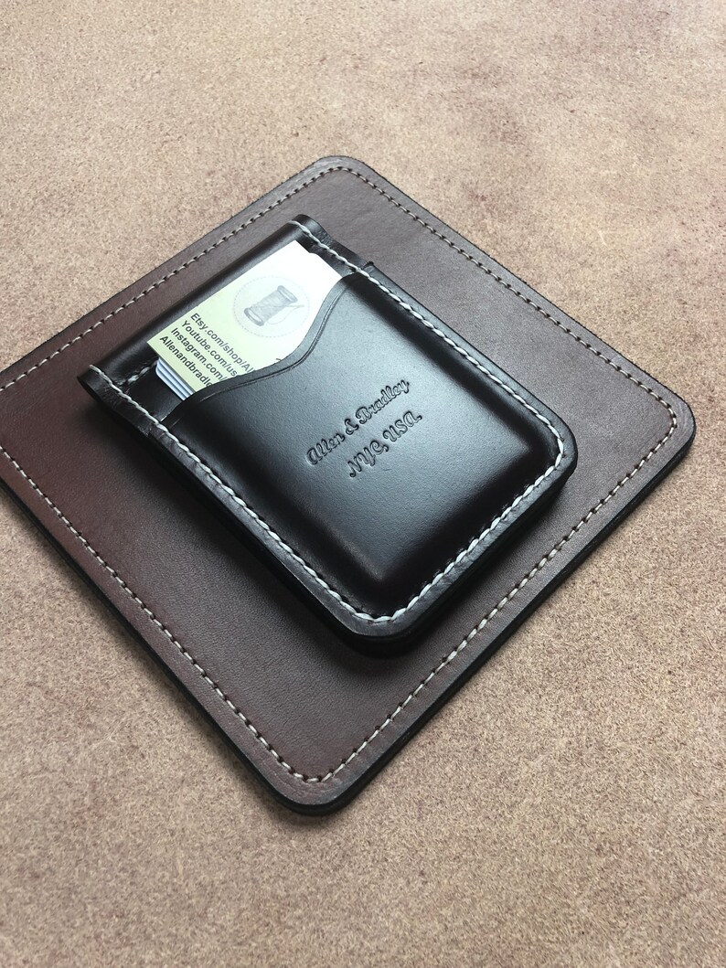 Money Clip Wallet Burgundy Chromexcel Wallet Small Money Etsy - image 0