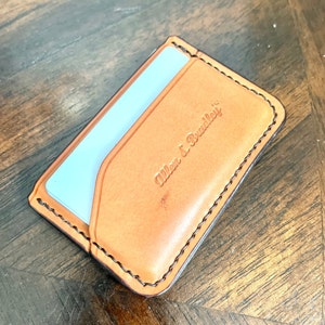 Cartera minimalista con correa para billetes de curtido vegetal