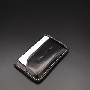 Cartera minimalista de concha cordobesa, cartera fina, cartera para tarjetas de crédito, cartera para tarjetas de hombre, concha cordobesa, cartera minimalista, piel auténtica