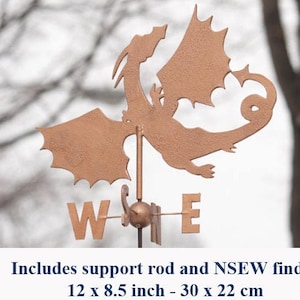 Weather Vane Variety: Dog, Flying Pig, Cat, Dragon, Quail, Witch.  Support rod and NSEW included.