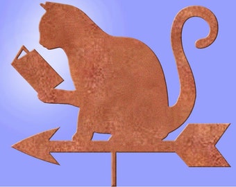 Animals Reading: Beaver, Bunny, Cat, Dog, Pig Reading weather vanes for little libraries.