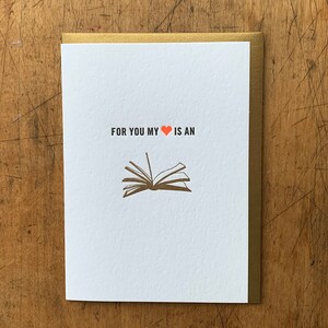 My Heart is an Open Book - Letterpress Love Card