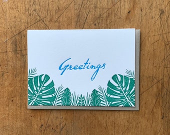 Green Things Greetings - Letterpress Greeting Card