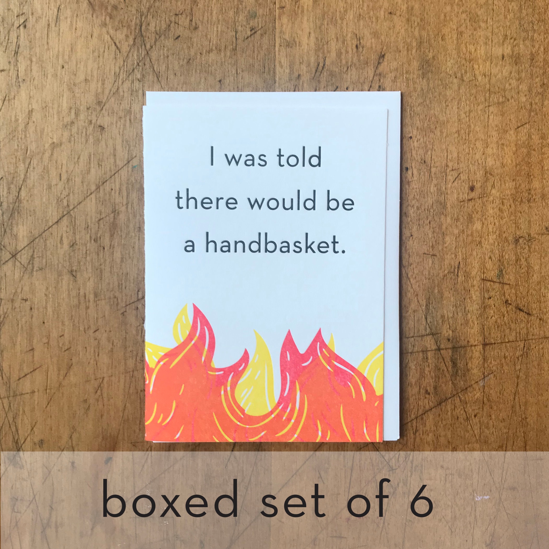 Hell in a Handbasket Box of 6 Letterpress Greeting Cards Etsy