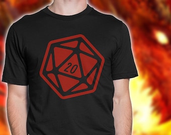 Dungeons & Dragons d20 shirt, d and d shirt, dungeons and dragons shirt