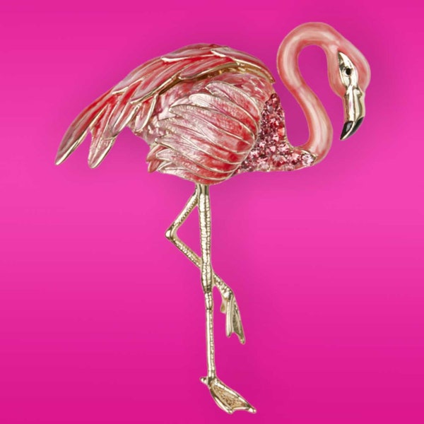 Broche Flamant rose par Bill Skinner