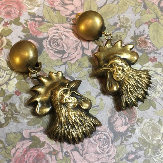 Cockerel Earrings Joseff of Hollywood