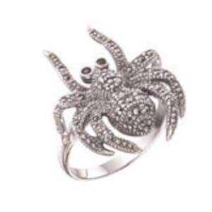 Spider Ring Silver Marcasite