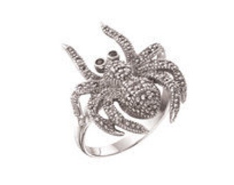 Spider Ring Silver Marcasite