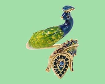 Pre-Order: Peacock statement ring by Bill Skinner