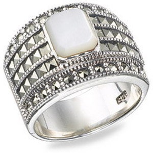 Bague Art Déco tendance blanche