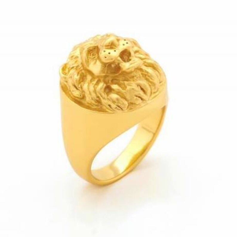 Bill Skinner Gold Lion Ring Sovereign Signet Unisex image 2