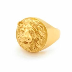 Bill Skinner Gold Lion Ring Sovereign Signet Unisex image 1