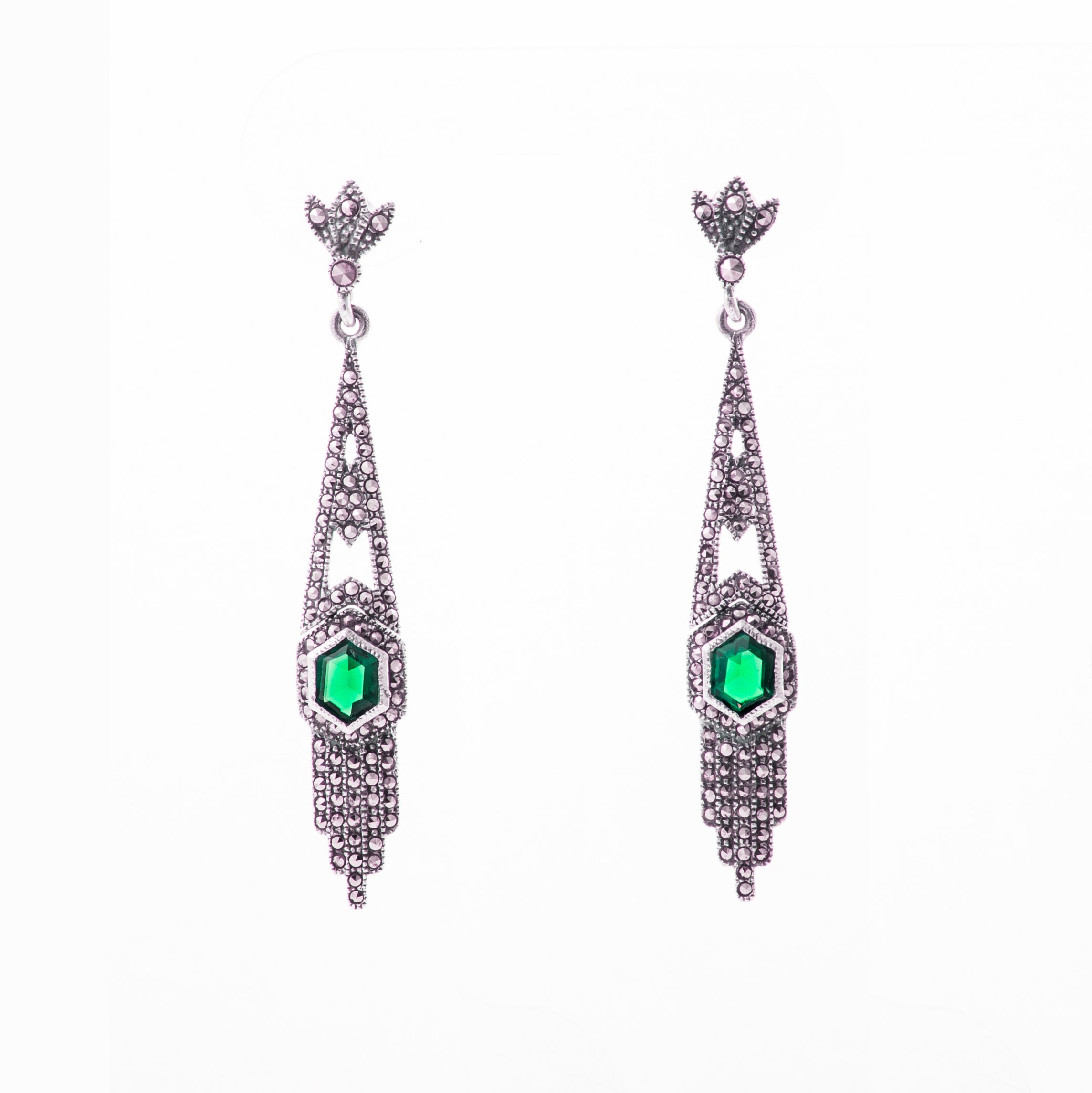 Emerald art deco earrings best sale