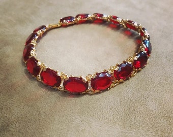 Vintage Red glass Choker Necklace