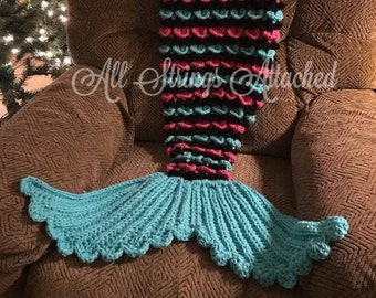 Crochet Mermaid Tail Blanket Pattern, Digital Download, Instant Download, Toddler, Child, Teen / Small Adult, Adult