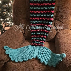 Crochet Mermaid Tail Blanket Pattern, Digital Download, Instant Download, Toddler, Child, Teen / Small Adult, Adult