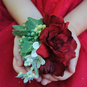 Red Christmas Hair Flower - Red Christmas Wedding Hair Flower - Red Bridal Hair Clip - Red Floral Clip - Red Flower Hair Clip - Hair Flowers
