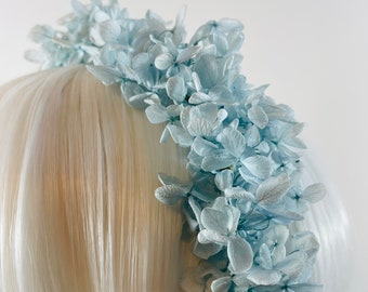 Blue Hydrangea Halo for Wedding - Bridal Headpiece - Hydrangea Flower Headband - Hydrangea Crown - Floral Headband - Something Blue