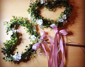 Flower Girl Wand - Eucalyptus - Greenery Wand - Flower Wand - Heart Wand - Ribbon Wand - Bridesmaid Wand - Wedding Accessory Greenery