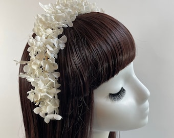 Dried Flower Hydrangea Halo - Hydrangea Flowers - Bridal Headpiece - Dried Flower Crown - Real Dried Flowers - Wedding Headpiece - Halo