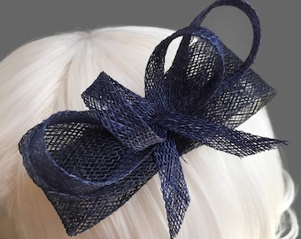 Navy Fascinator - Wedding Fascinator - Navy Blue Fascinator - Navy Wedding Hat - Navy Headpiece - Blue Fascinator - Mother of the Bride