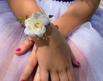 White Rose Corsage - Wrist Corsage - Prom Corsage - Wedding Flowers - White Wrist Corsage - Rose Corsage - Bridesmaid Corsage -Rose Wristlet
