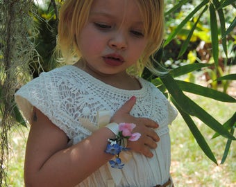 Pink Floral Corsage - Blue Flower Corsage - Rose Corsage - Flower Girl Corsage - Ivory Bridesmaid Corsage - Silk Wedding Corsage