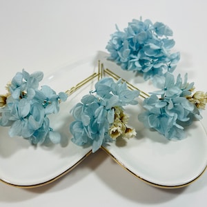 Hydrangea Hair Pin - Something Blue - Starflower Hair Pins - Wedding Hair Pins - Flower Hair Pins - Bridal Hair Pins - Dried Flower Pins